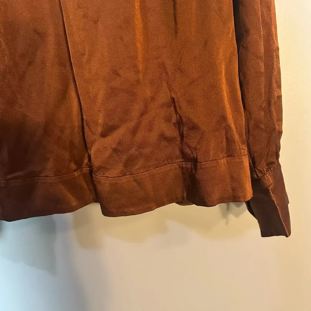 Rails Wynna Top Cedar Brown/Orange Silky Blouse SZ SMALL MSRP $234 EUC - Picture 14 of 16